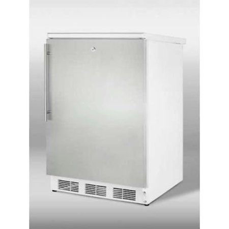 SUMMIT APPLIANCE DIV. Summit-Freestanding Refrigerator-Freezer, Cycle Defrost, White, S/S Door, Lock CT66LWSSHV